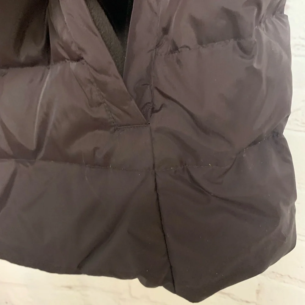 RARE Eileen Fisher Burgundy Down Puffer High Collar Vest Size L - Picture 3 of 5